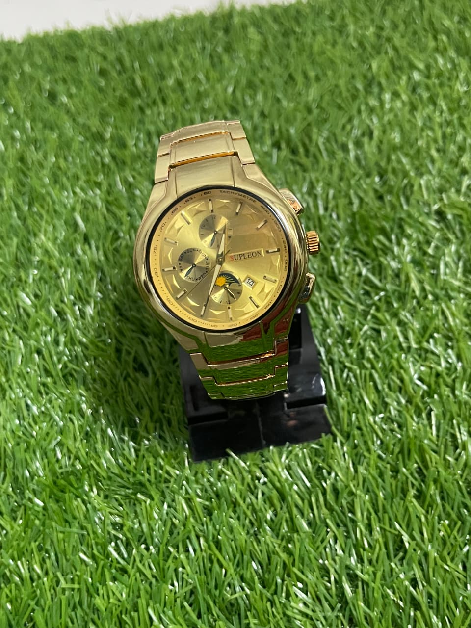 SUPLEON Men's All-Gold Chronograph Style Luxury Watch