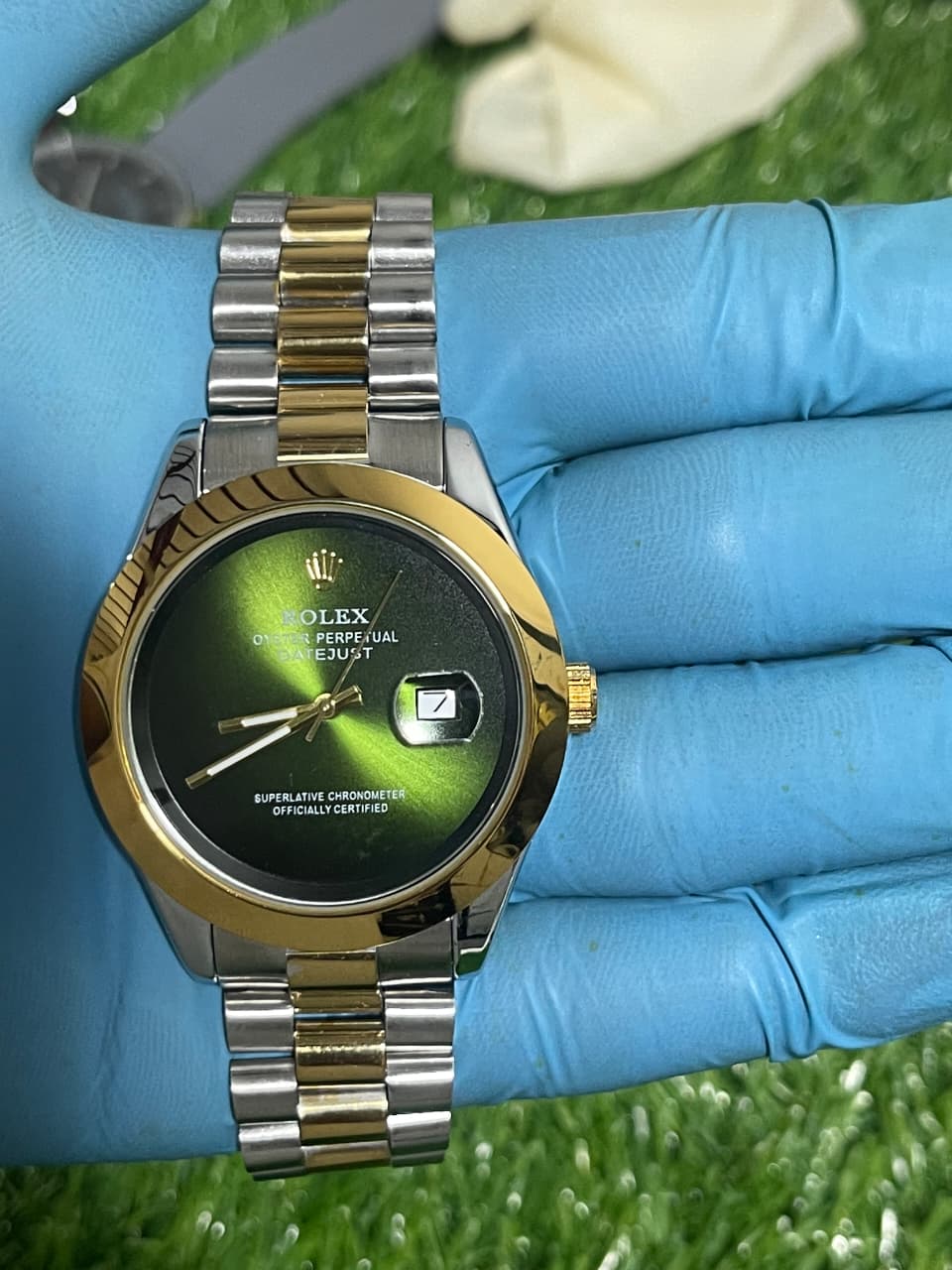 Rolex Two-Tone Datejust Style (Deep Green)