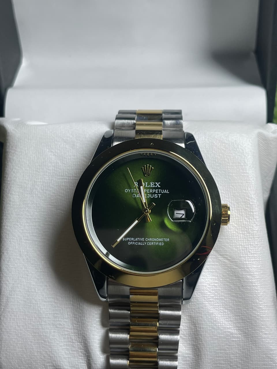 Rolex Two-Tone Datejust Style (Deep Green)