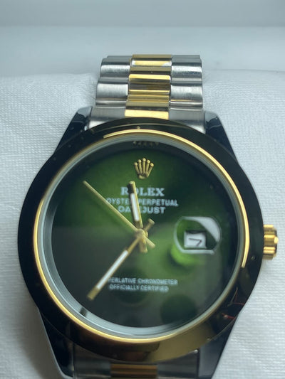 Rolex Two-Tone Datejust Style (Deep Green)