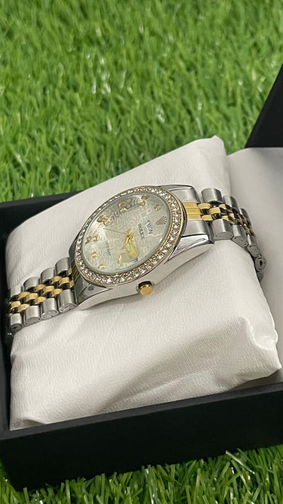Rolex Diamond-Accented Two-Tone Luxury Watch