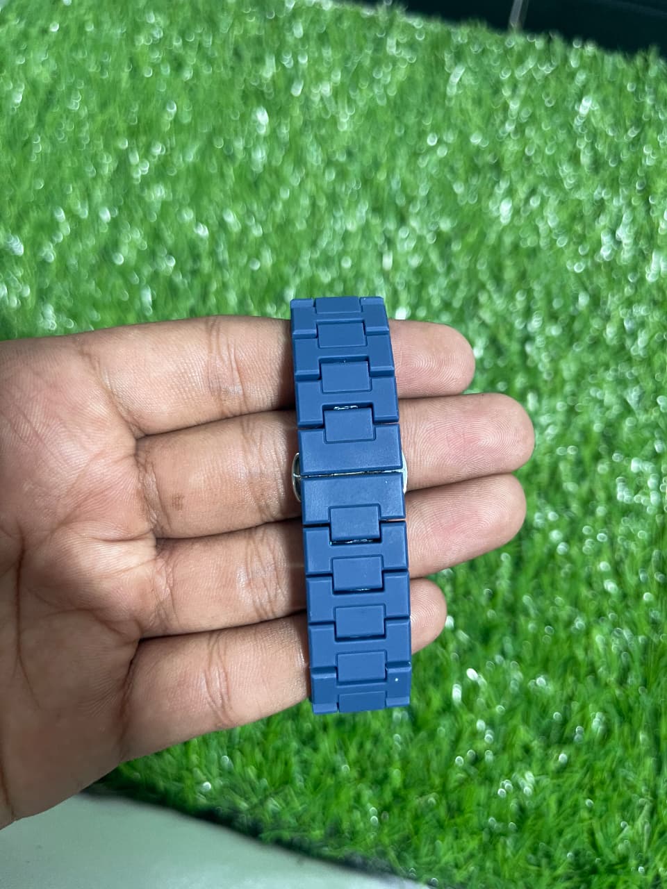 Blue fiber Aura with Master Butterfly lock Stealth Blue Arabic Dial
