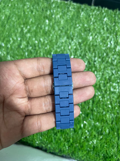 Blue fiber Aura with Master Butterfly lock Stealth Blue Arabic Dial