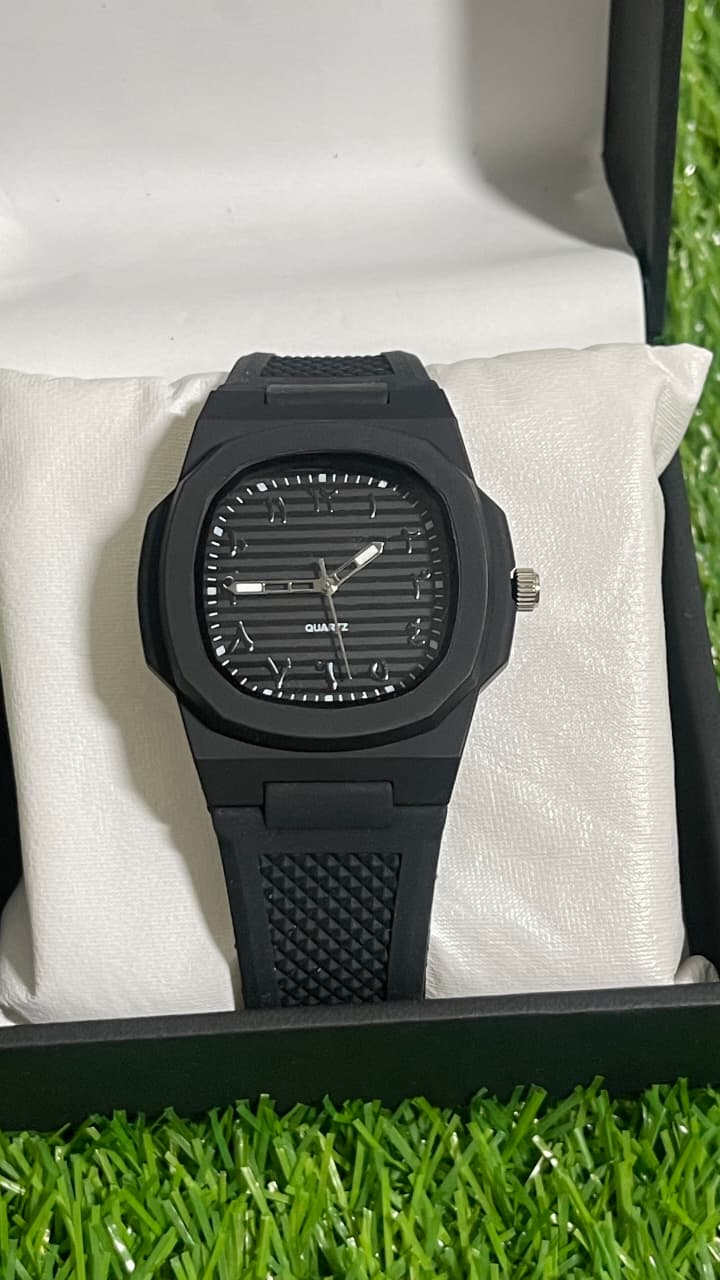 Black Aura With Silicone Strap Arabic Dial
