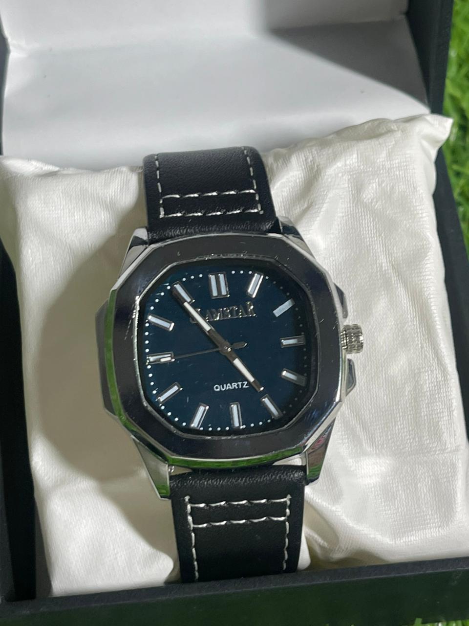 SlimStar Elegance – Blue Dial Leather Strap Watch